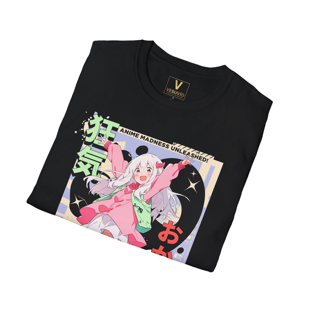 Anime Girl Aesthetic T‑Shirt — Kawaii Pink Bunny Design (おかしい)