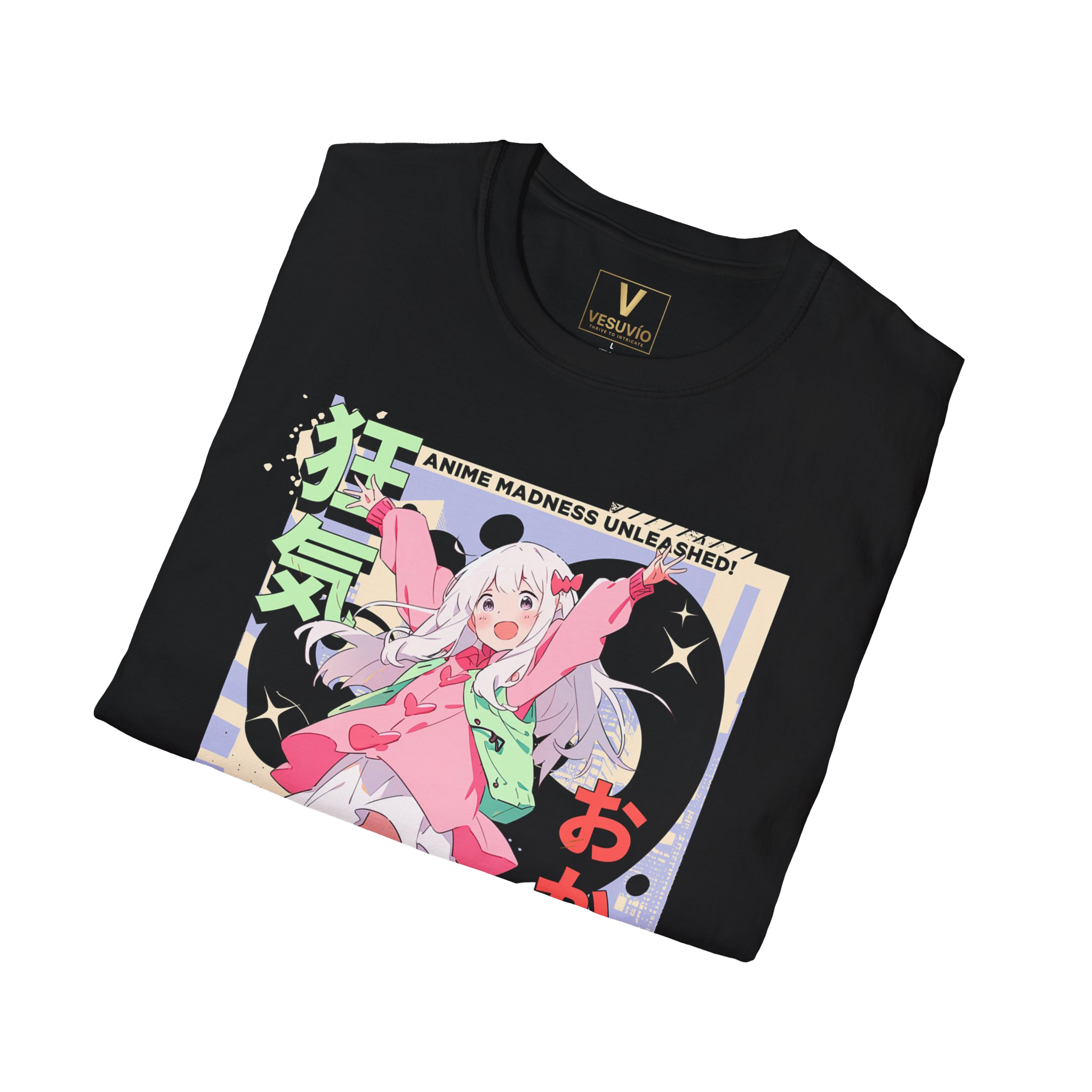 Anime Girl Aesthetic T‑Shirt — Kawaii Pink Bunny Design (おかしい)