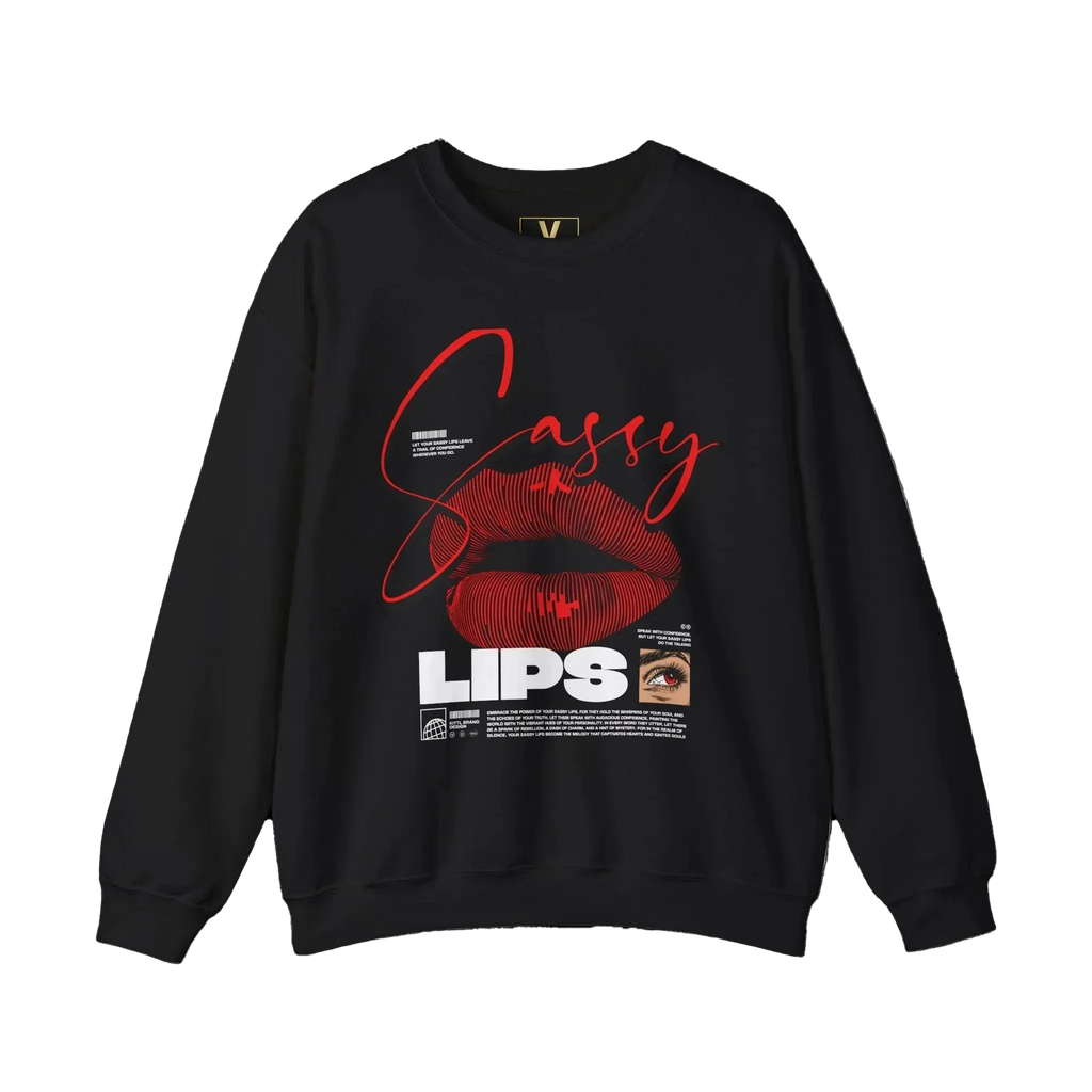 Sassy Red Lips Crewneck Sweatshirt | Graphic Lip Art