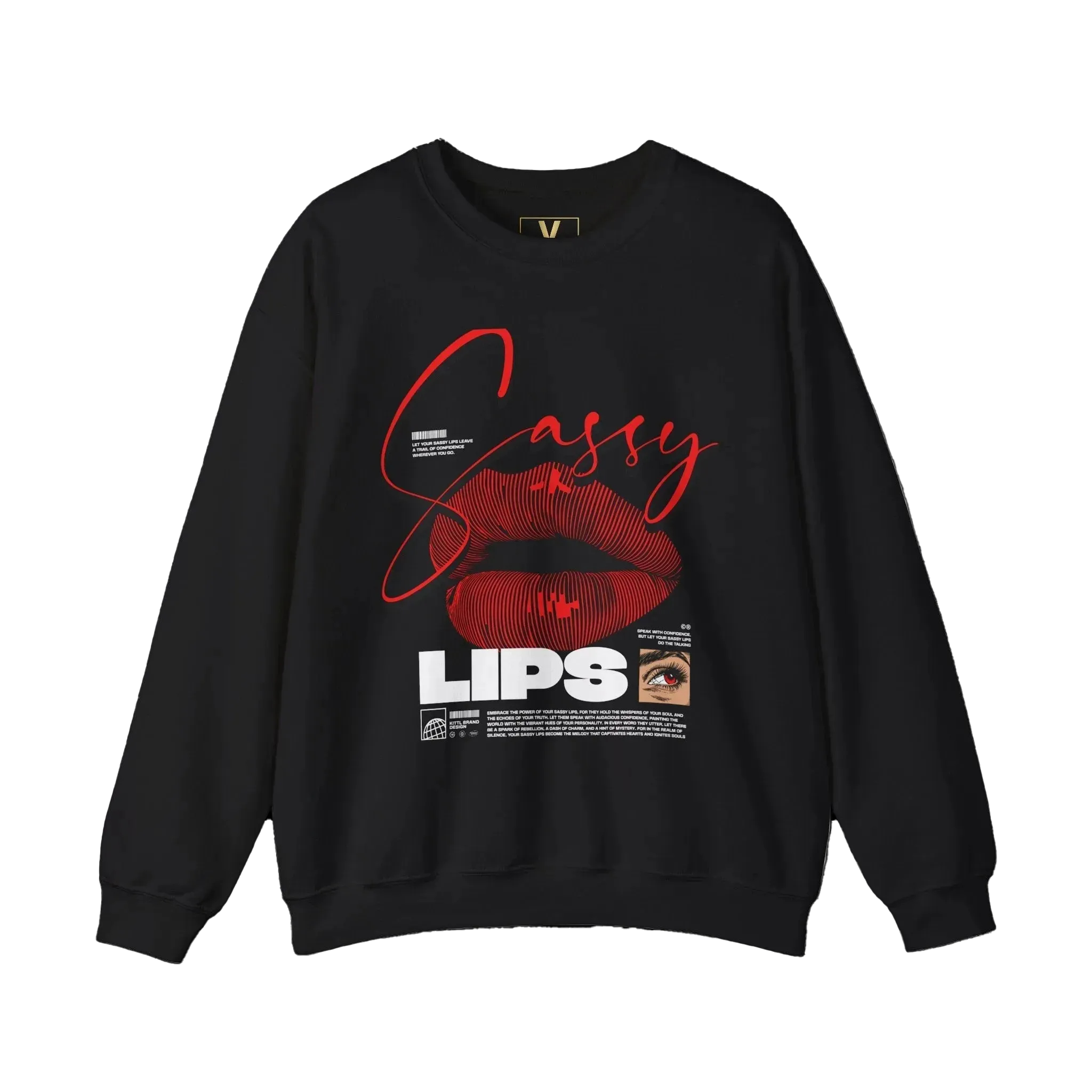 Sassy Red Lips Crewneck Sweatshirt | Graphic Lip Art