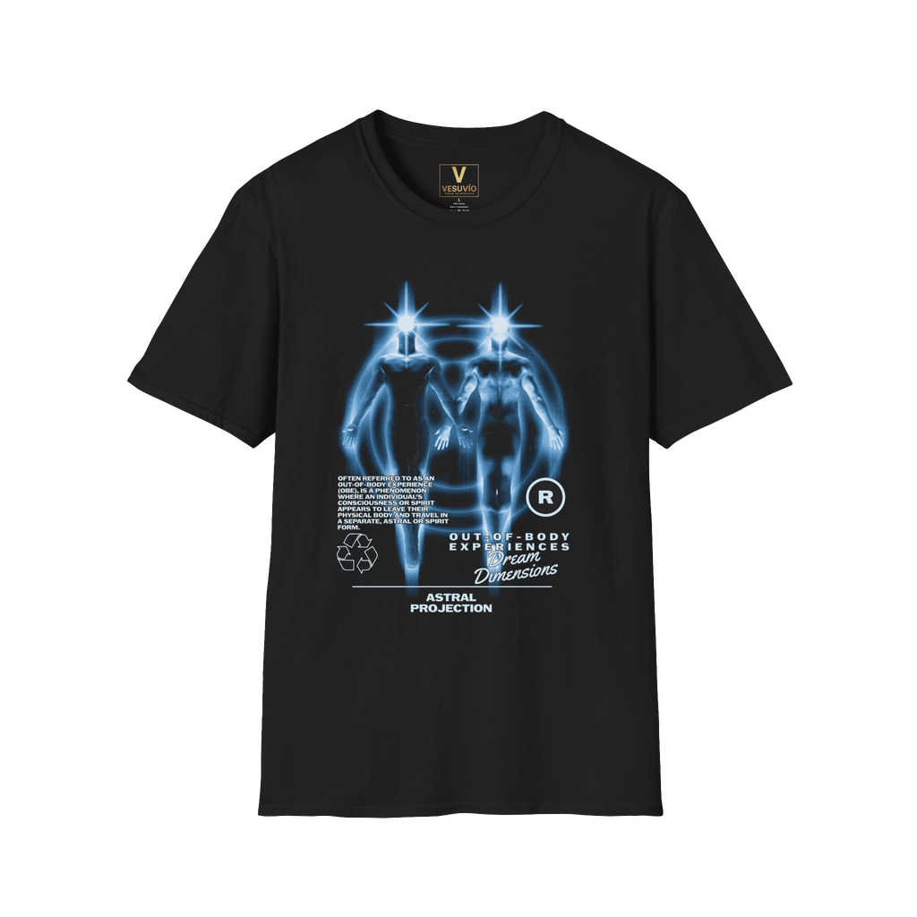 Astral Projection Graphic T-Shirt — Futuristic Neon Soul & Body Design