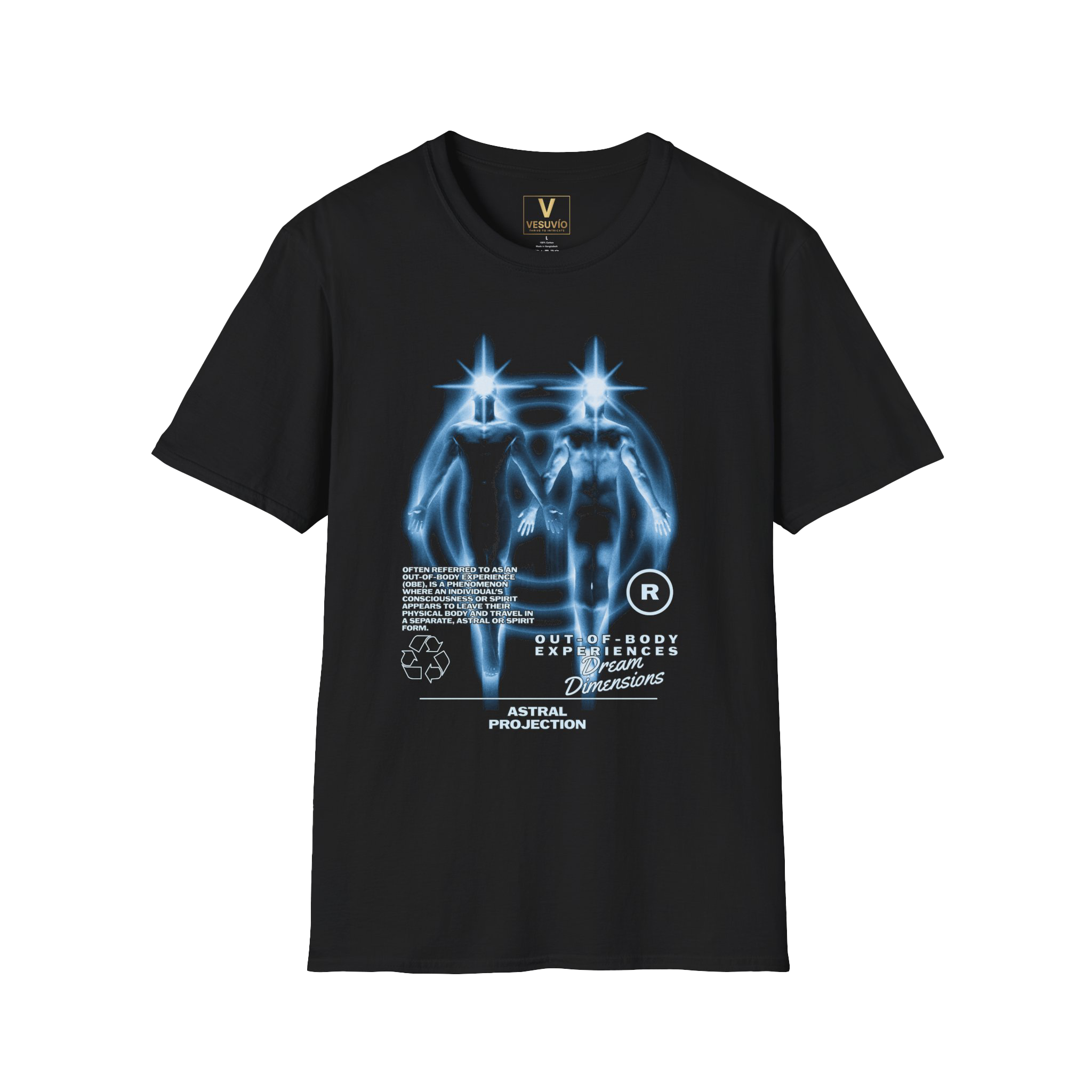 Astral Projection Graphic T-Shirt — Futuristic Neon Soul & Body Design