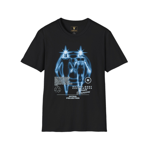 Astral Projection Graphic T-Shirt — Futuristic Neon Soul & Body Design