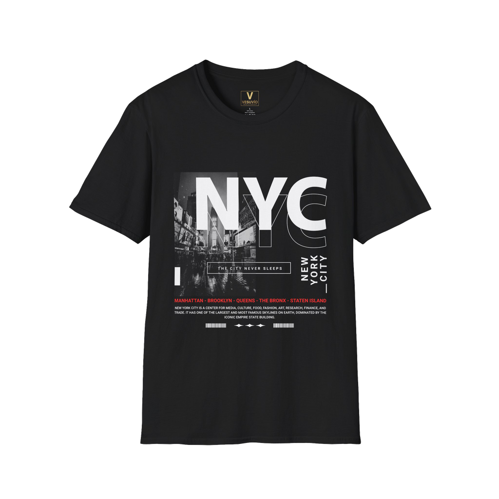 NYC Cityscape Graphic T-Shirt — Vintage Times Square Photo Tee