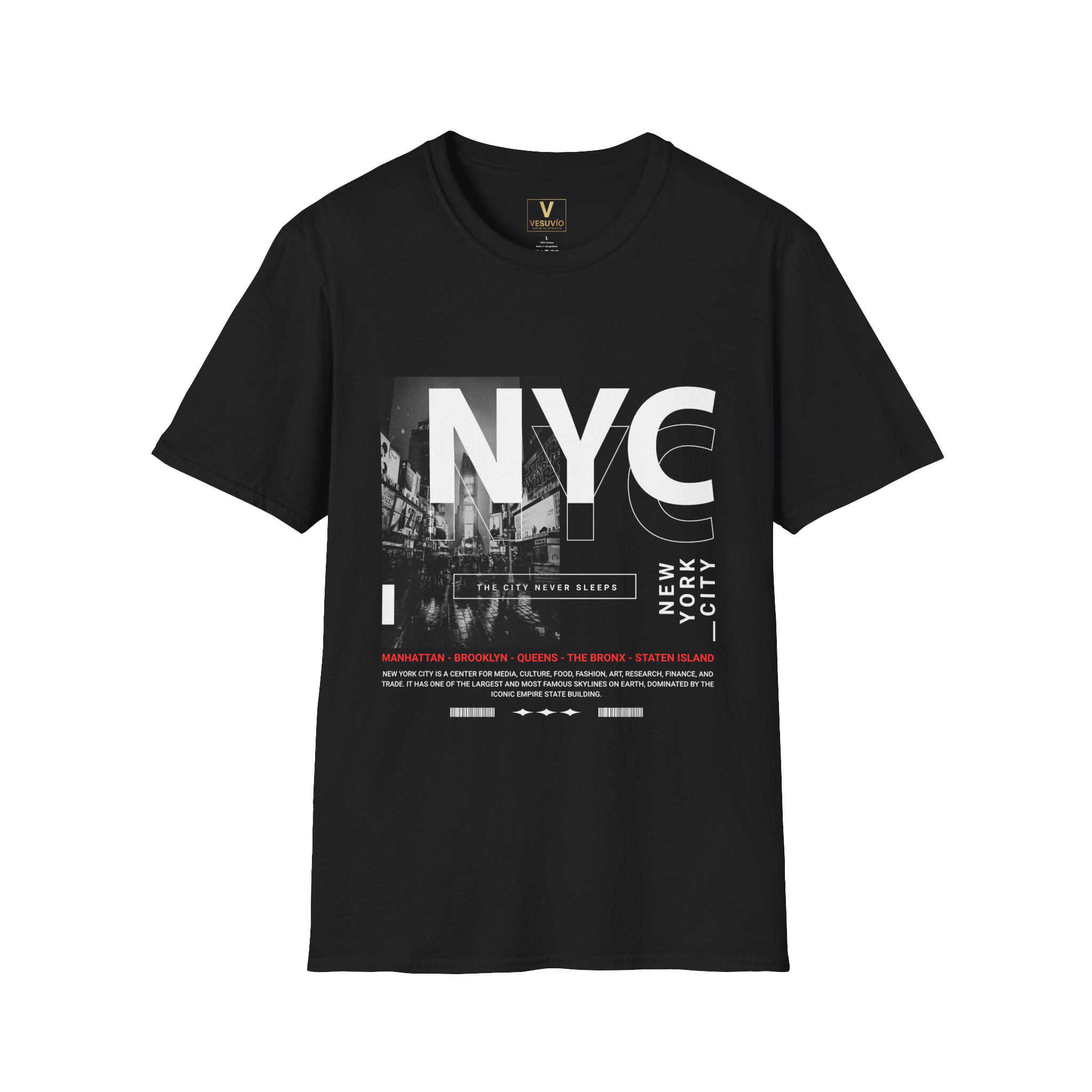 NYC Cityscape Graphic T-Shirt — Vintage Times Square Photo Tee