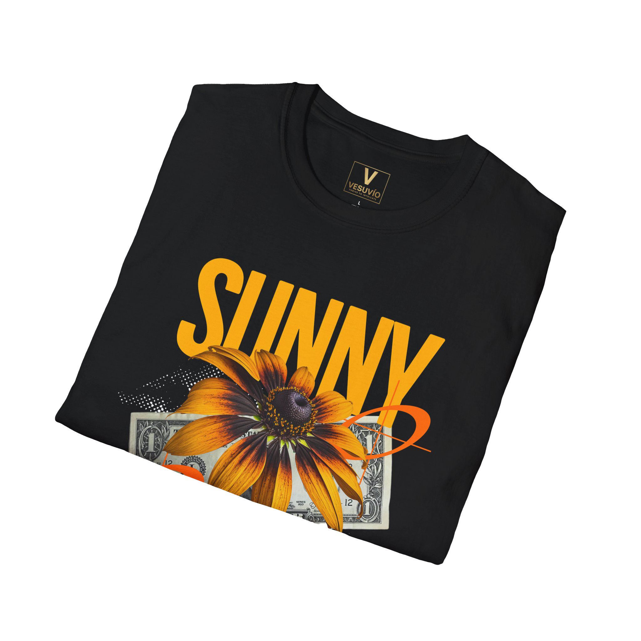 Sunny Money T-Shirt — Floral Sunflower & Cash Graphic Tee
