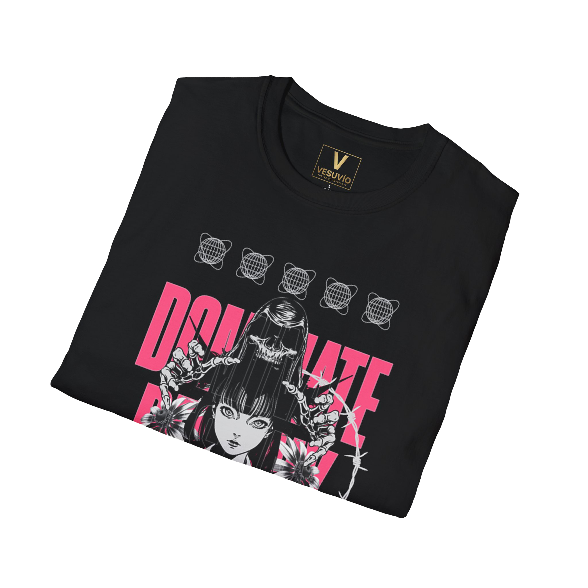 Don't Hate Designer Graphic T-Shirt — Retro Anime Skull Streetwear Tee