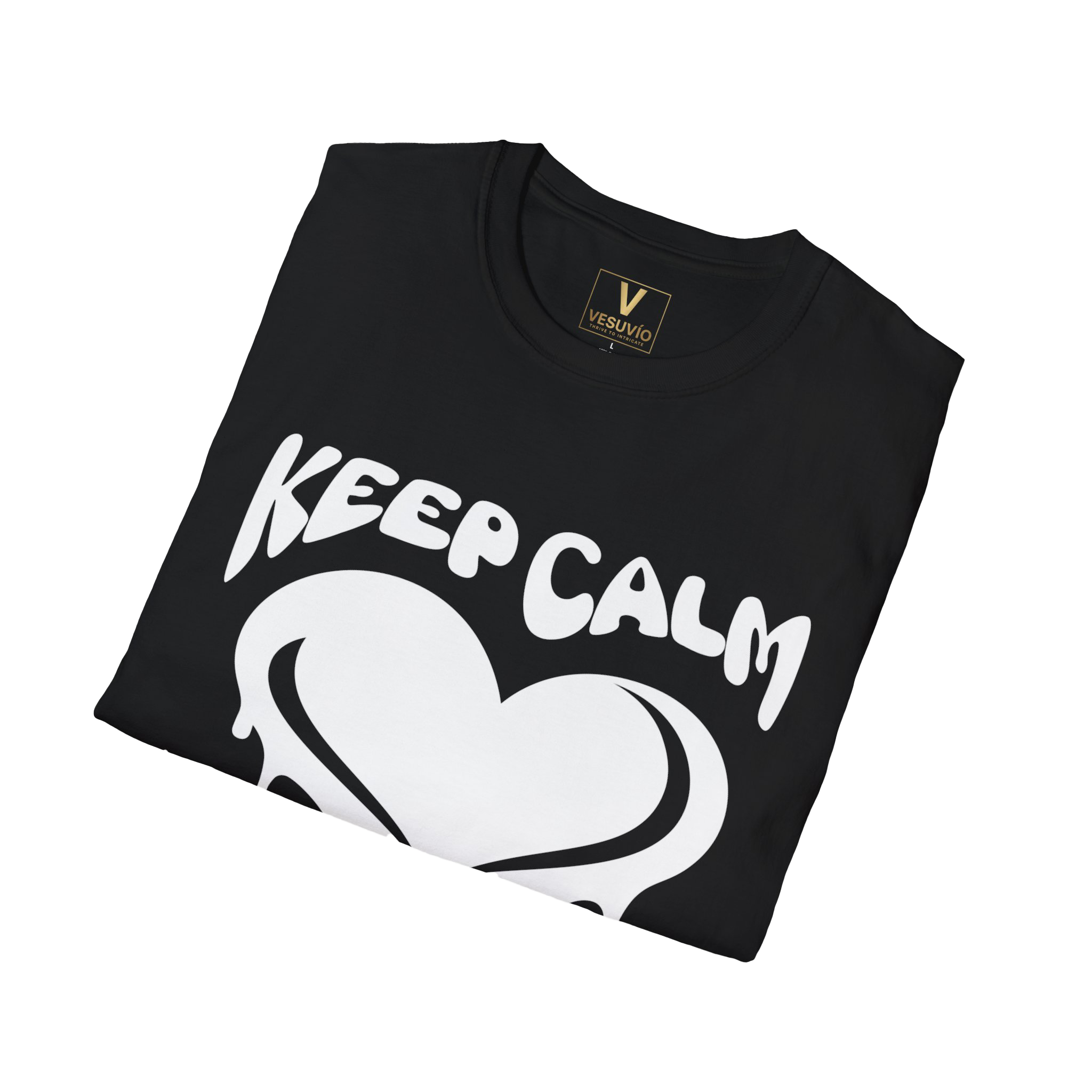 Keep Calm Love On T-Shirt – Dripping Heart Graphic Tee, Romantic Valentine’s Day Gift