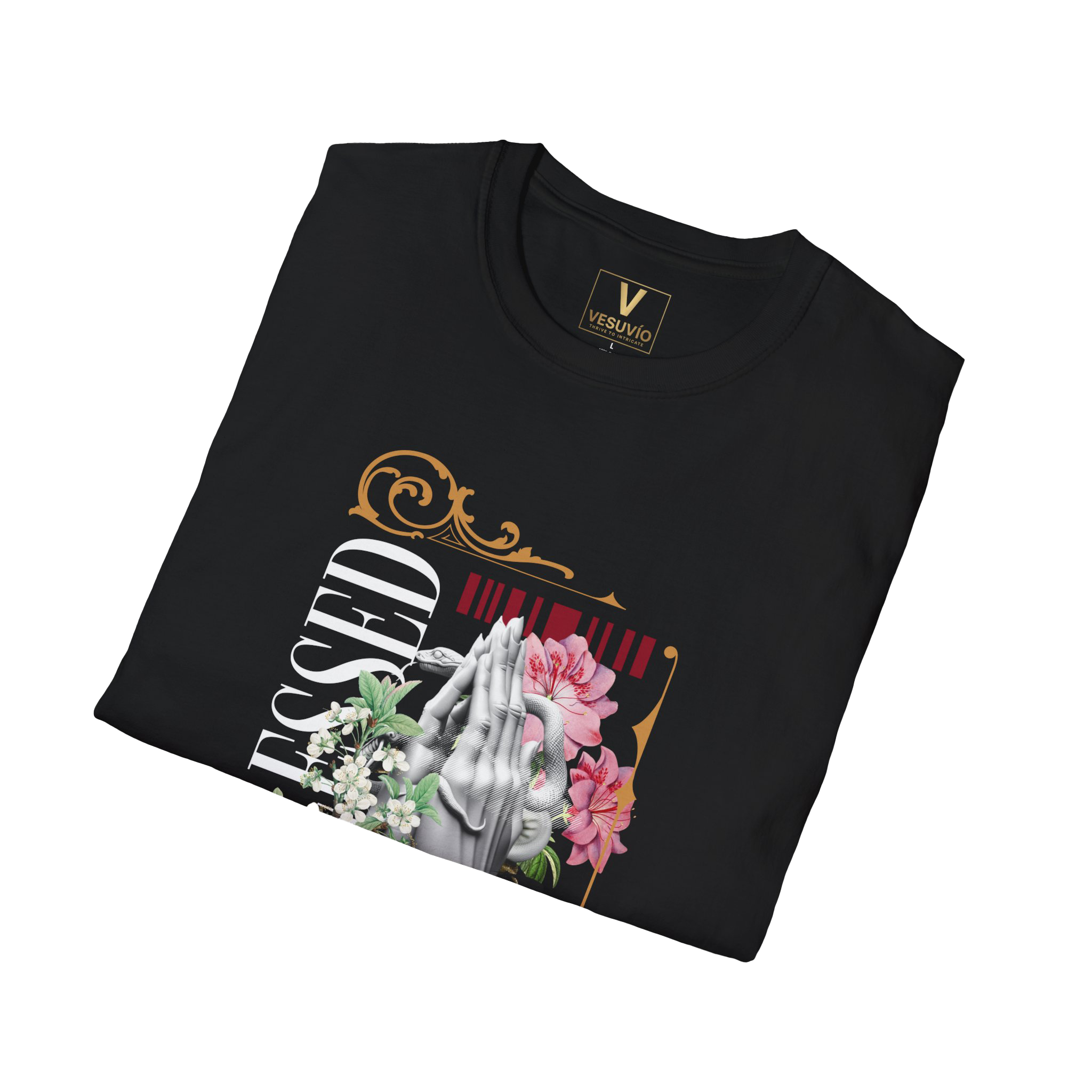 Blessed Statue Floral Graphic T-Shirt