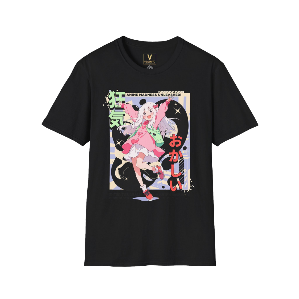 Anime Girl Aesthetic T‑Shirt — Kawaii Pink Bunny Design (おかしい)