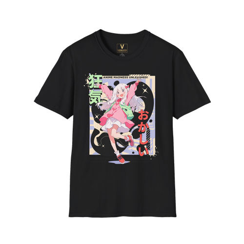 Anime Girl Aesthetic T‑Shirt — Kawaii Pink Bunny Design (おかしい)