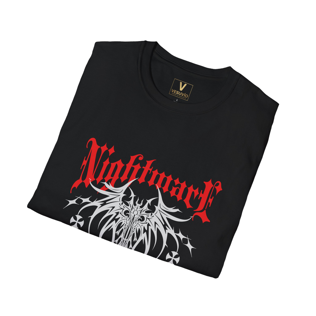 Nightmare Gothic T-Shirt — Red Logo & Dark Metal Graphic Tee