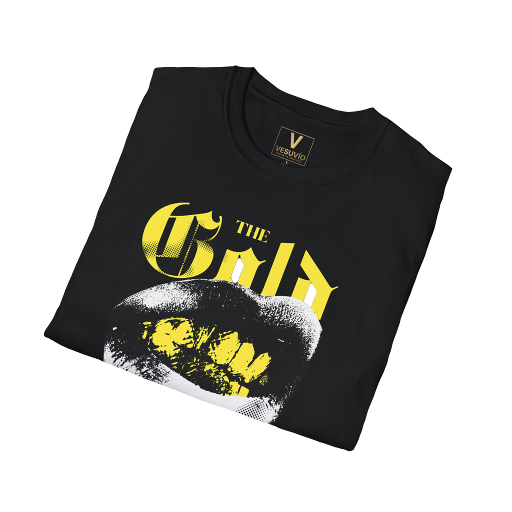 Gold Grill Graphic T-Shirt – Bold Gothic Lip Design
