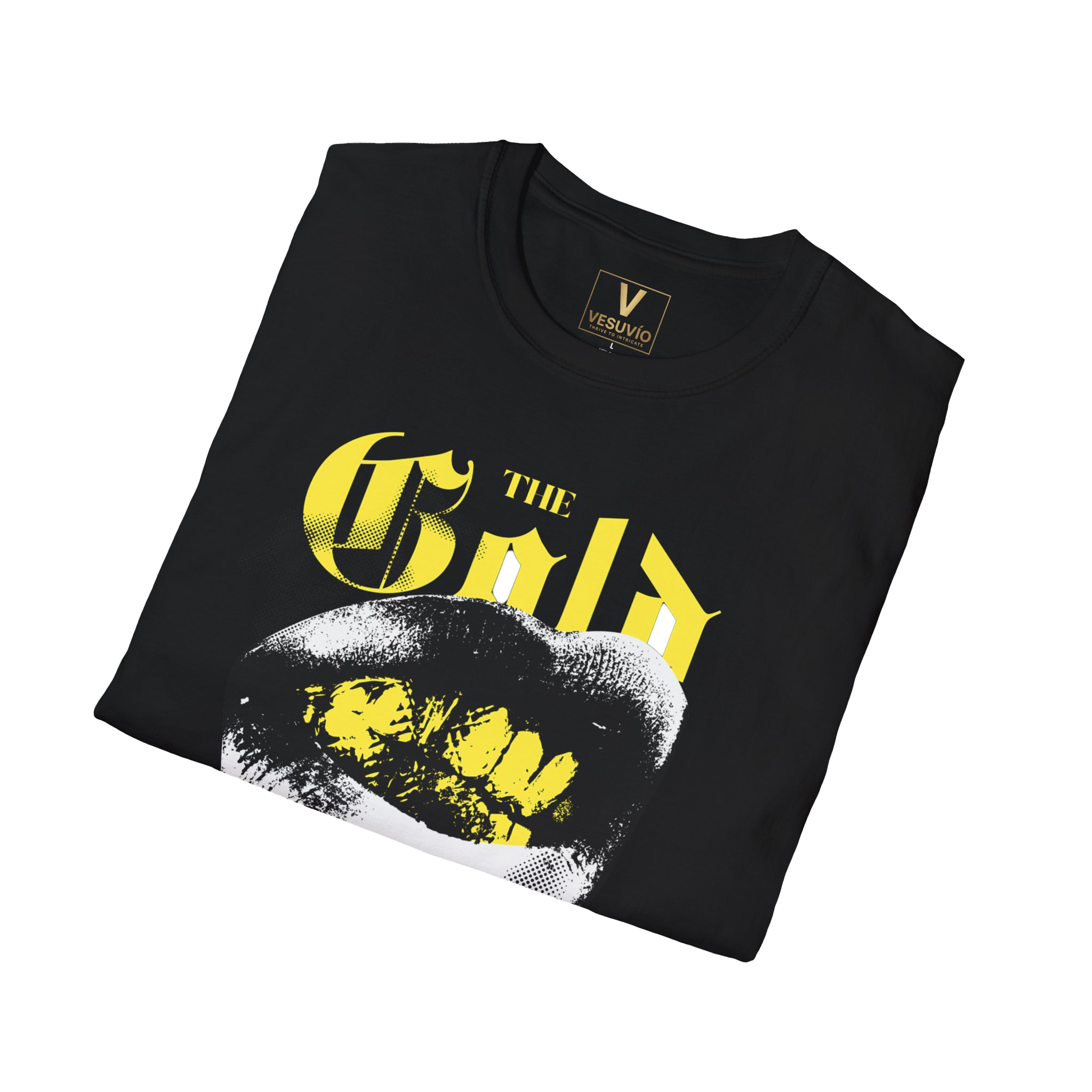 Gold Grill Graphic T-Shirt – Bold Gothic Lip Design