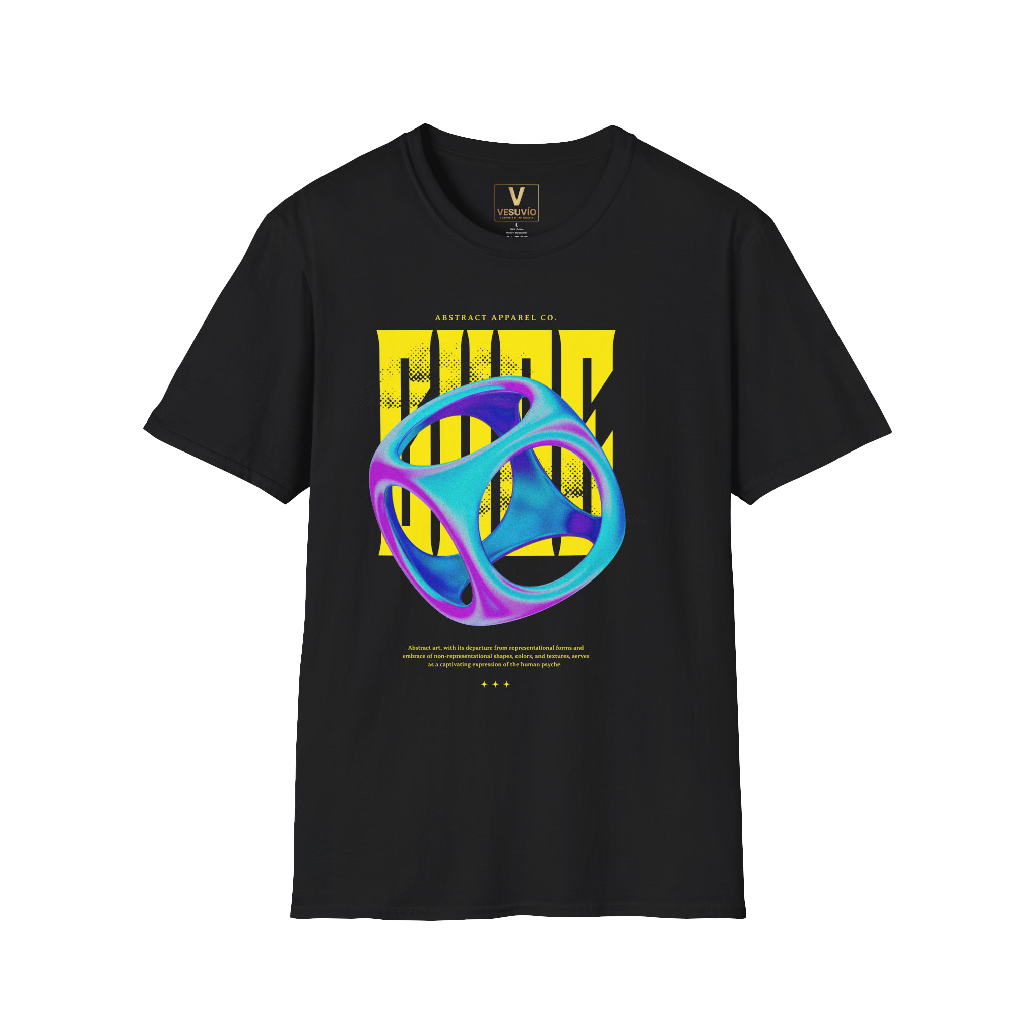 Abstract Geometry Graphic Tee — Colorful 3D Orb Design