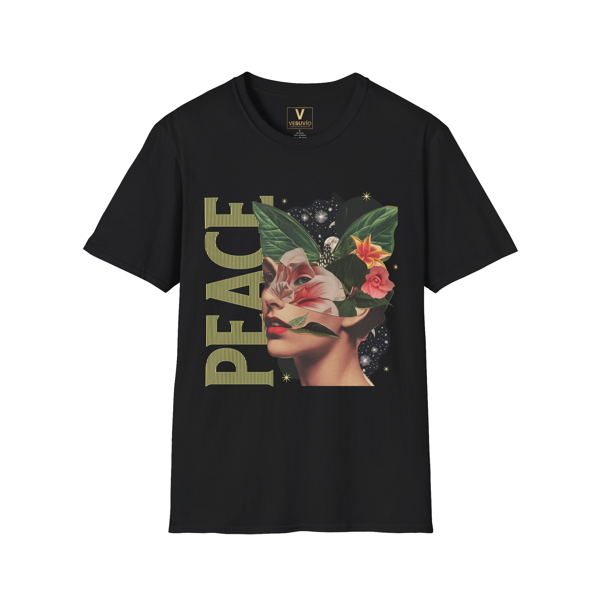 Peace Floral Portrait T-Shirt