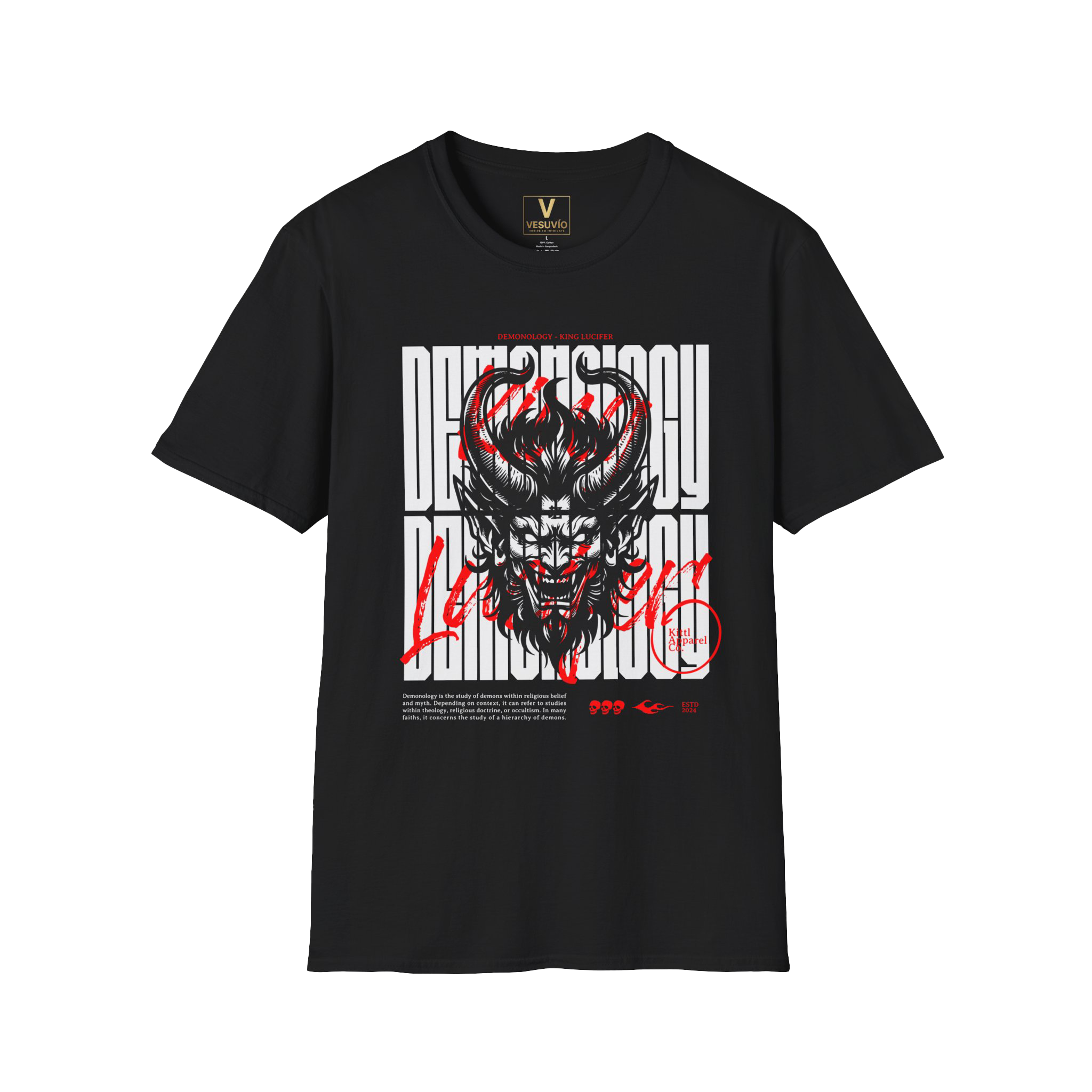Demonic Skull Graphic T-Shirt — Dark Streetwear Horror Tee
