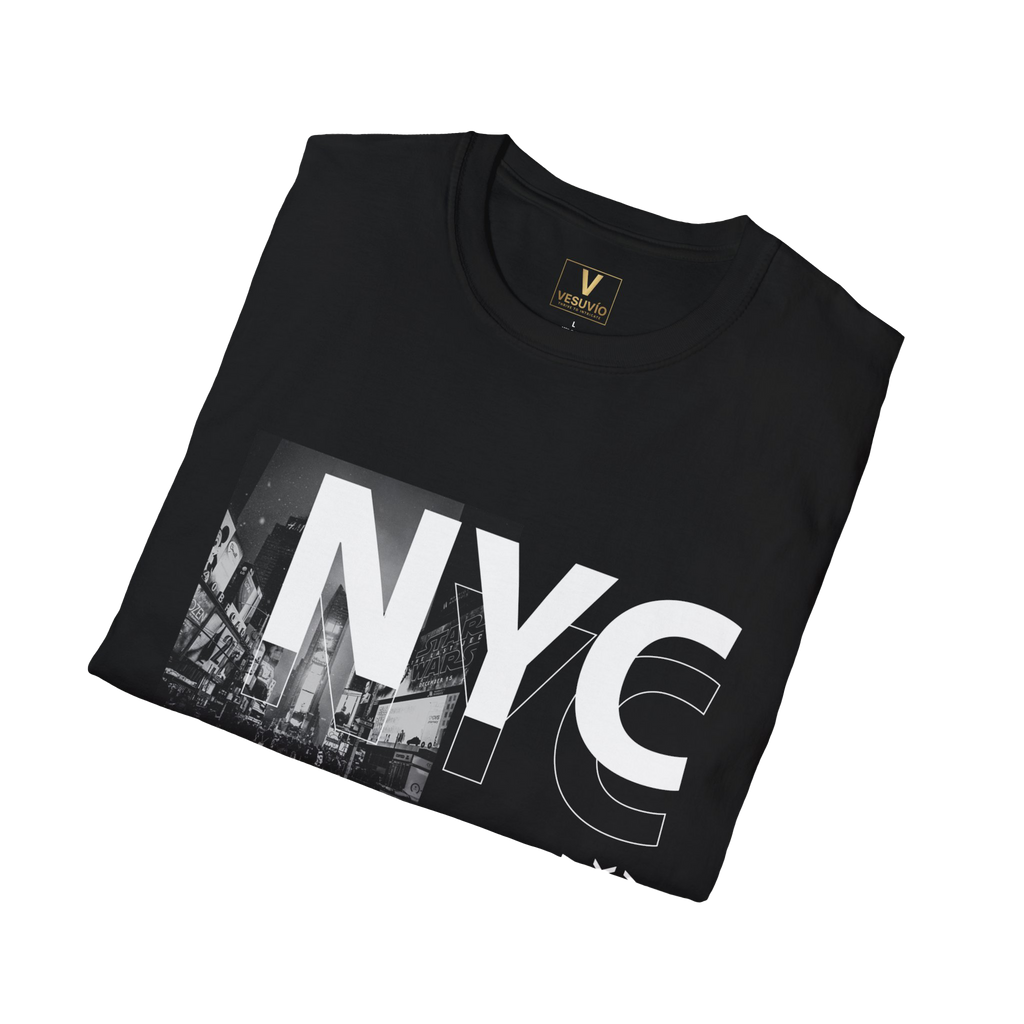 NYC Cityscape Graphic T-Shirt — Vintage Times Square Photo Tee