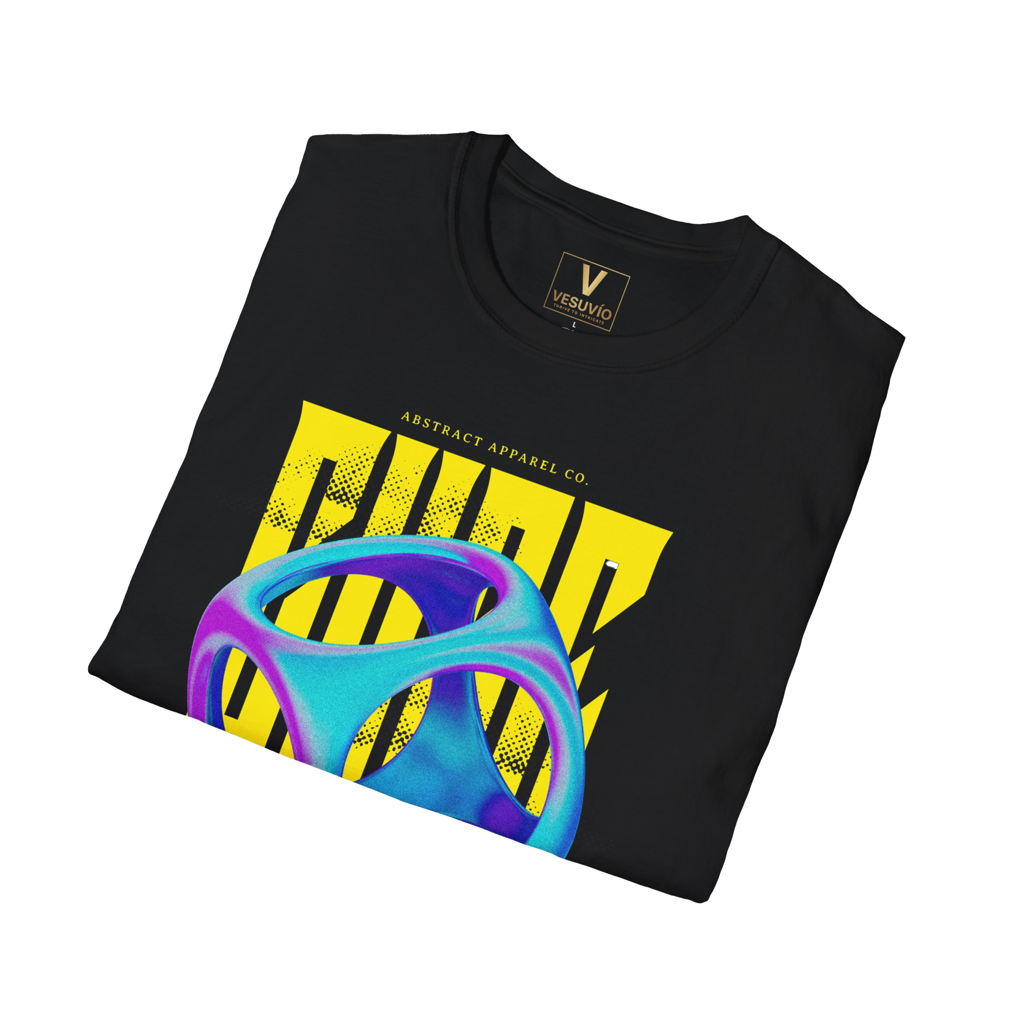 Abstract Geometry Graphic Tee — Colorful 3D Orb Design