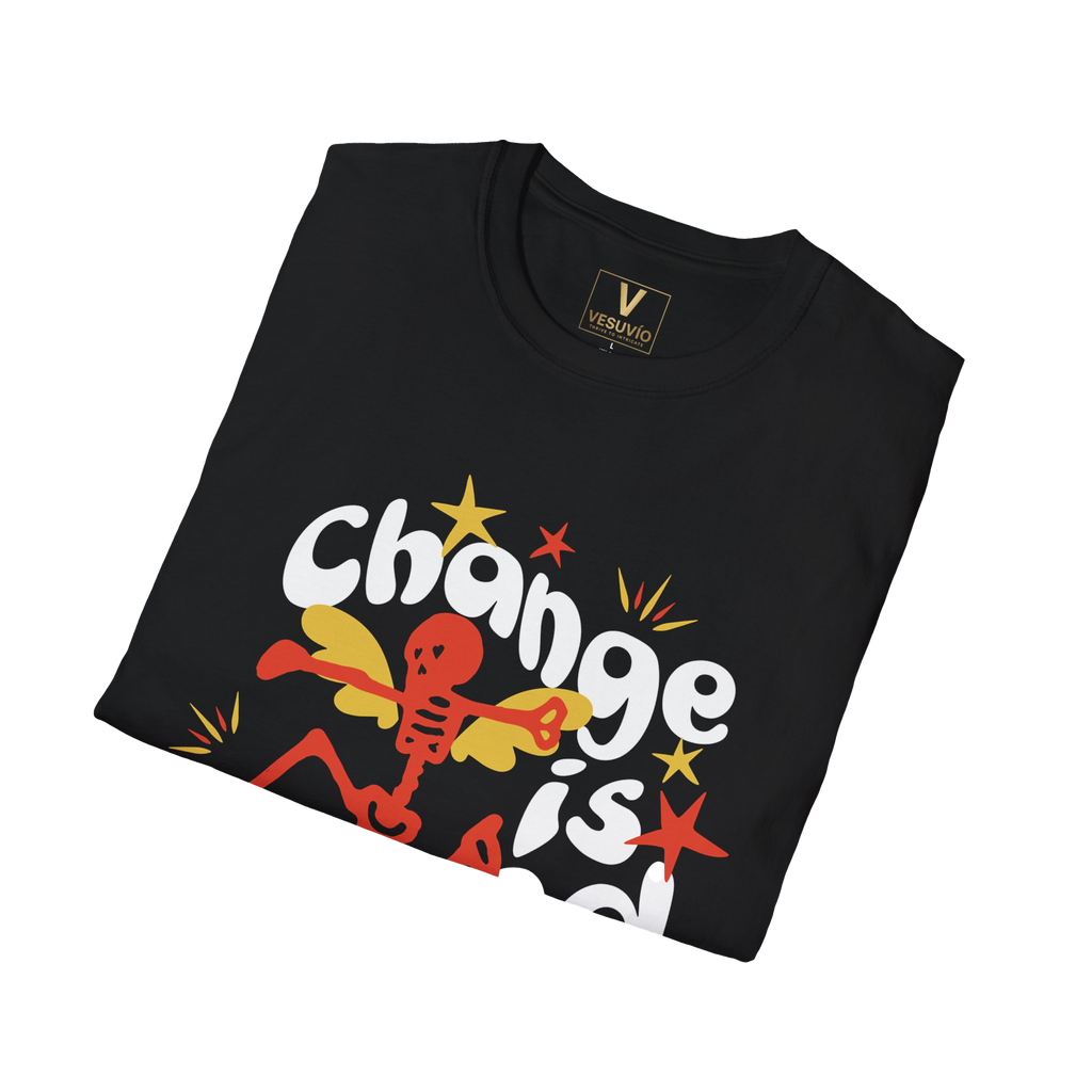Change Is Good T-Shirt — Retro Dancing Figure Positive Change Tee