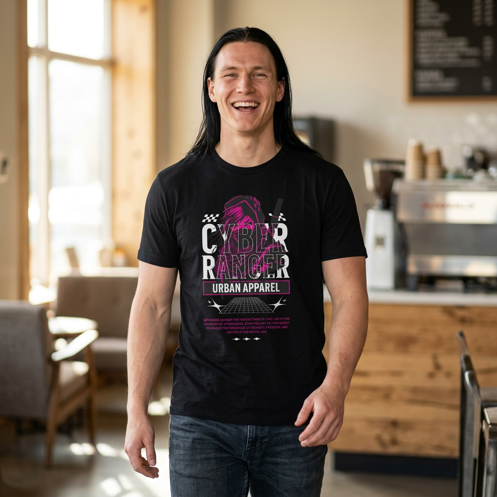 Cyber Ranger T-Shirt — Urban Apparel Retro Futuristic Graphic Tee