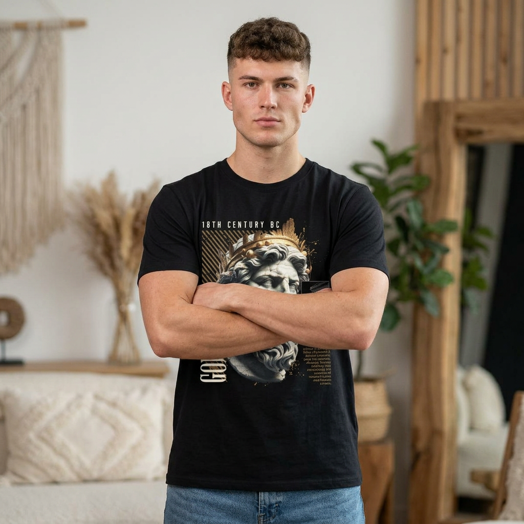 Godshead Classical Sculpture Tee — Ancient Greek Bust Graphic T-Shirt