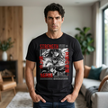 Anime Strength Graphic T-Shirt — Japanese Kanji Panel Design