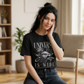 Universe Is Wide Graphic Tee — Vintage Space & Butterfly Graphic T-Shirt
