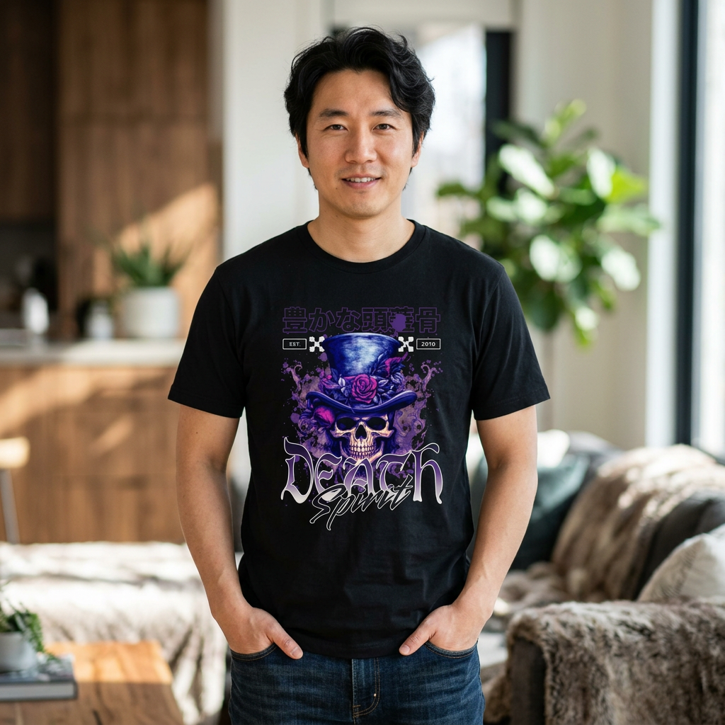 Skull Top Hat T-Shirt — Gothic Beach Squad Graphic Tee
