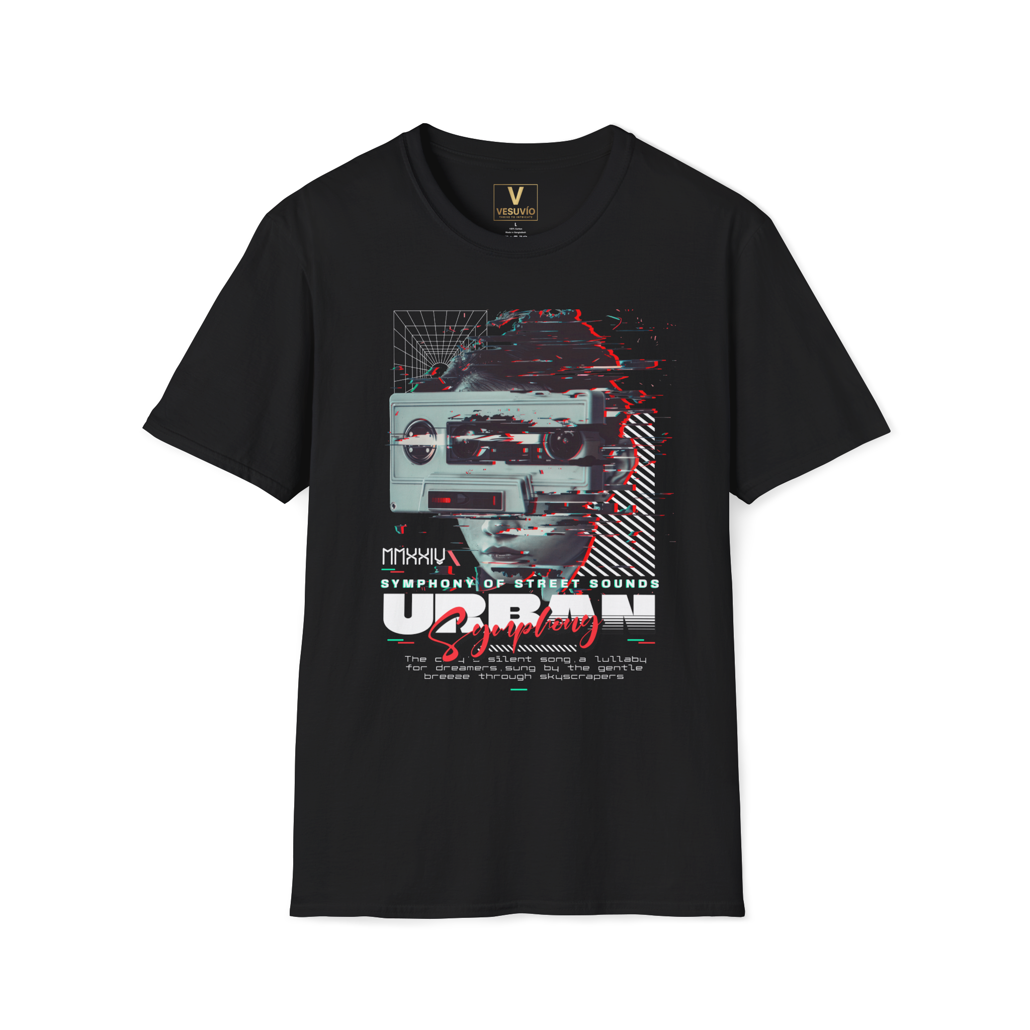Retro Cassette Tee — Glitch Vaporwave Urban Music Graphic T-Shirt