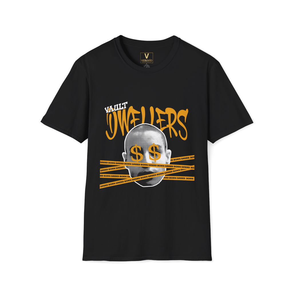 Vault Dwellers Tee — Streetwear Graphic T‑Shirt with Money Mask Design