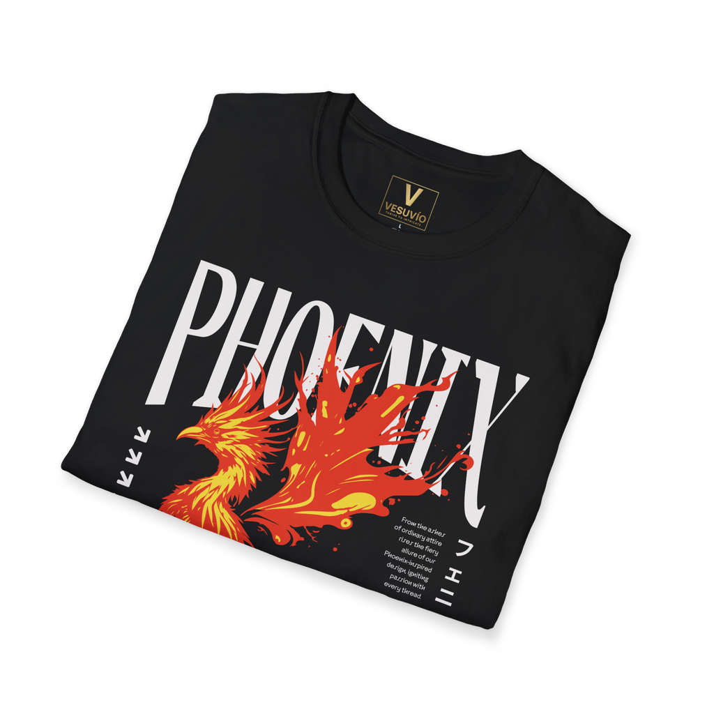 Phoenix Flame Graphic T-Shirt — Retro Japanese Streetwear Tee