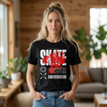 Skate Graphic T-Shirt — Red Skateboarder Silhouette with 'SKATE' Typography