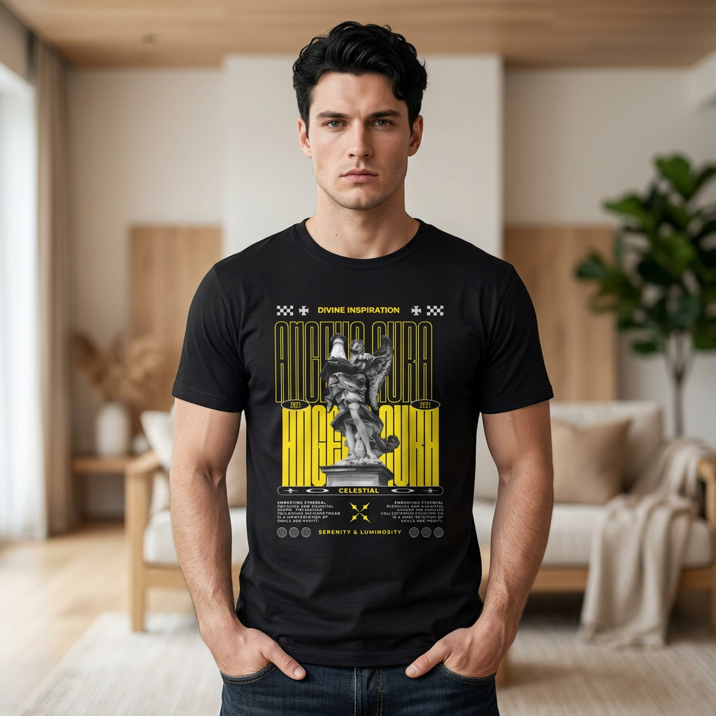 Divine Inspiration Angel Statue Graphic T-Shirt