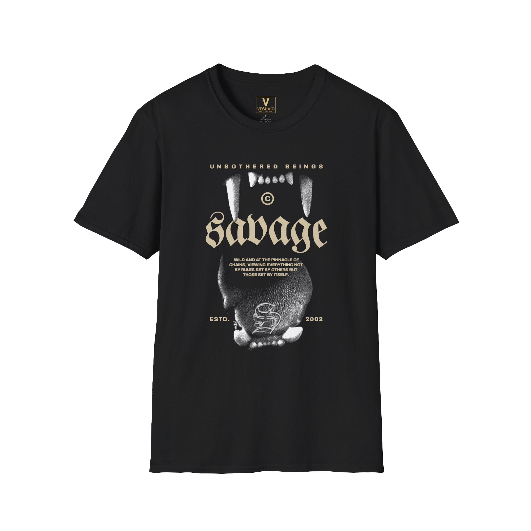 Savage Vintage Graphic T-Shirt — Gothic Fangs Design