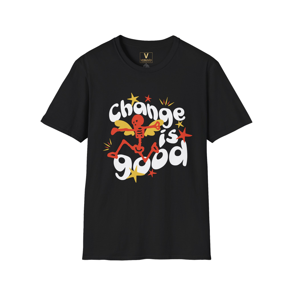 Change Is Good T-Shirt — Retro Dancing Figure Positive Change Tee
