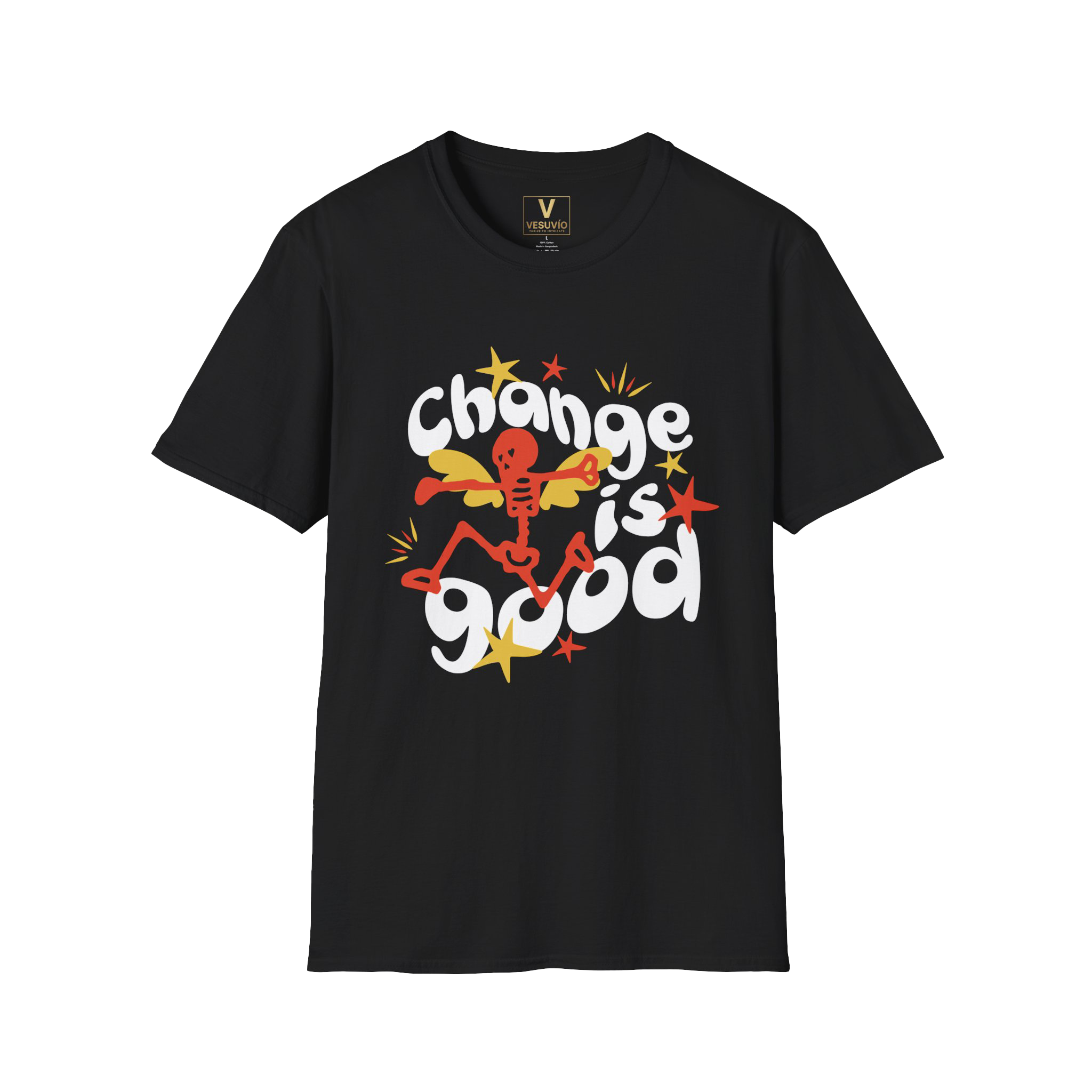 Change Is Good T-Shirt — Retro Dancing Figure Positive Change Tee