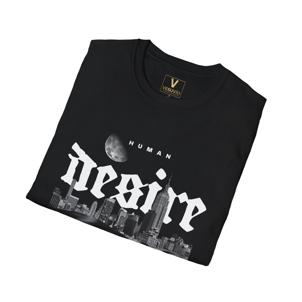 Desire Graphic T-Shirt — Black Gothic Cityscape Tee