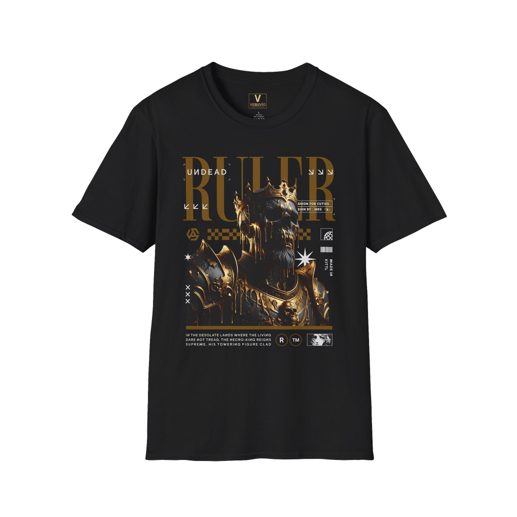 Ruler Graphic T-Shirt — Gold Knight Armor Design