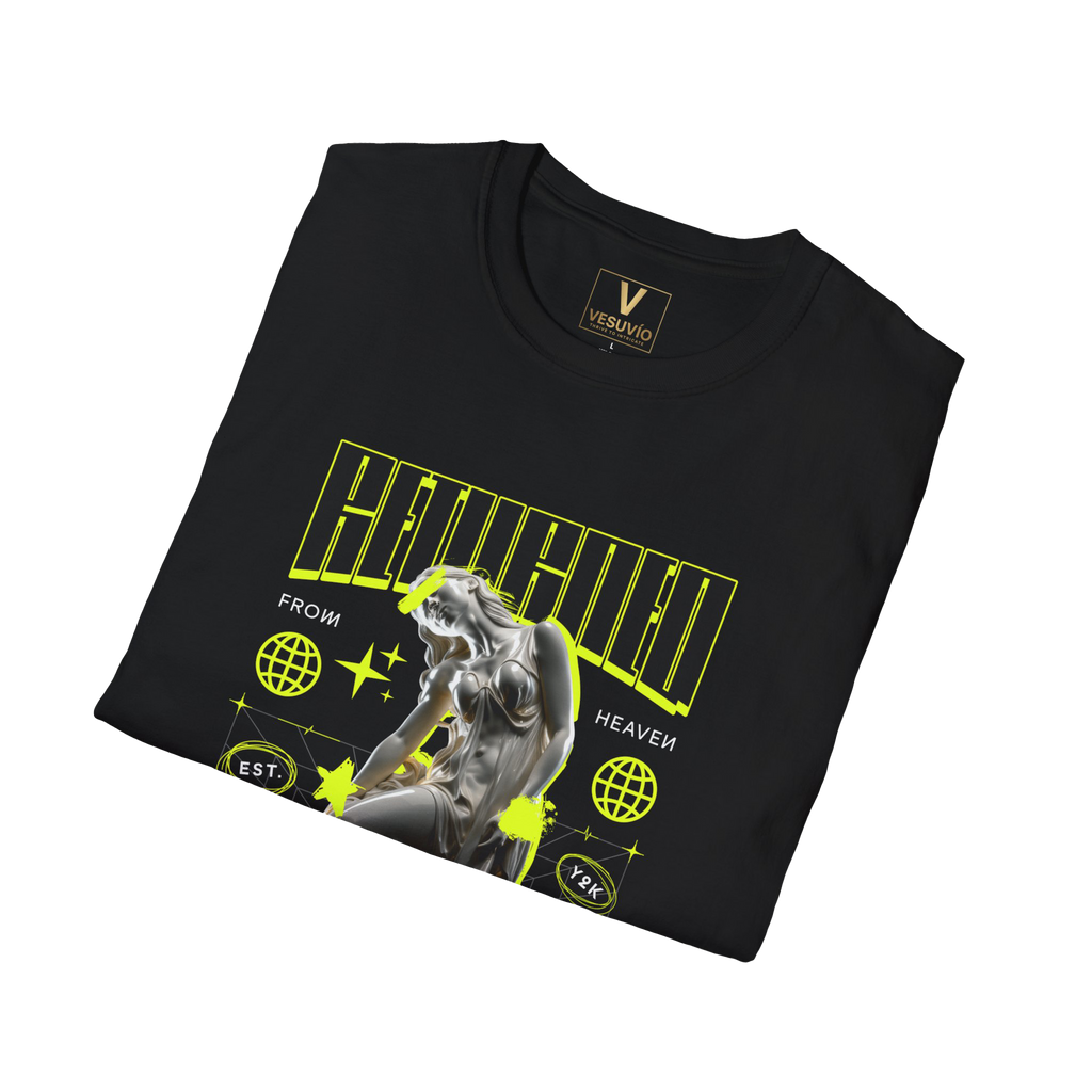 Retro Futuristic Statue Graphic T-Shirt — "Back to Being Human" Streetwear