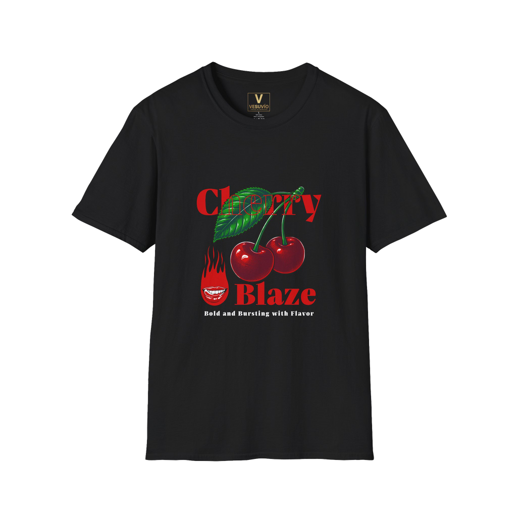 Cherry Blaze T-Shirt — Bold Red Cherry Graphic with "Cherry Blaze" Text