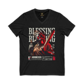 Blessing Rising V-Neck Tee — Gothic Statue Graphic Tee