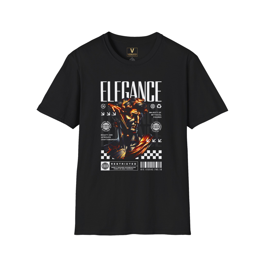 Elegance Statue Graphic T-Shirt | Bronze Sculpture, Checkerboard Elements