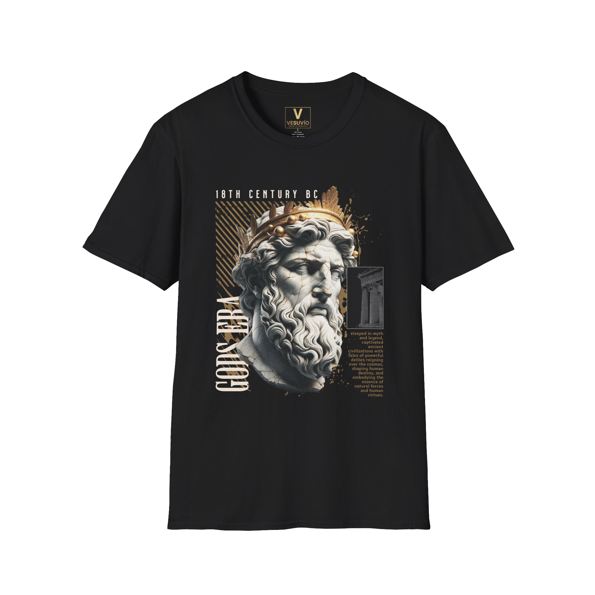 Godshead Classical Sculpture Tee — Ancient Greek Bust Graphic T-Shirt