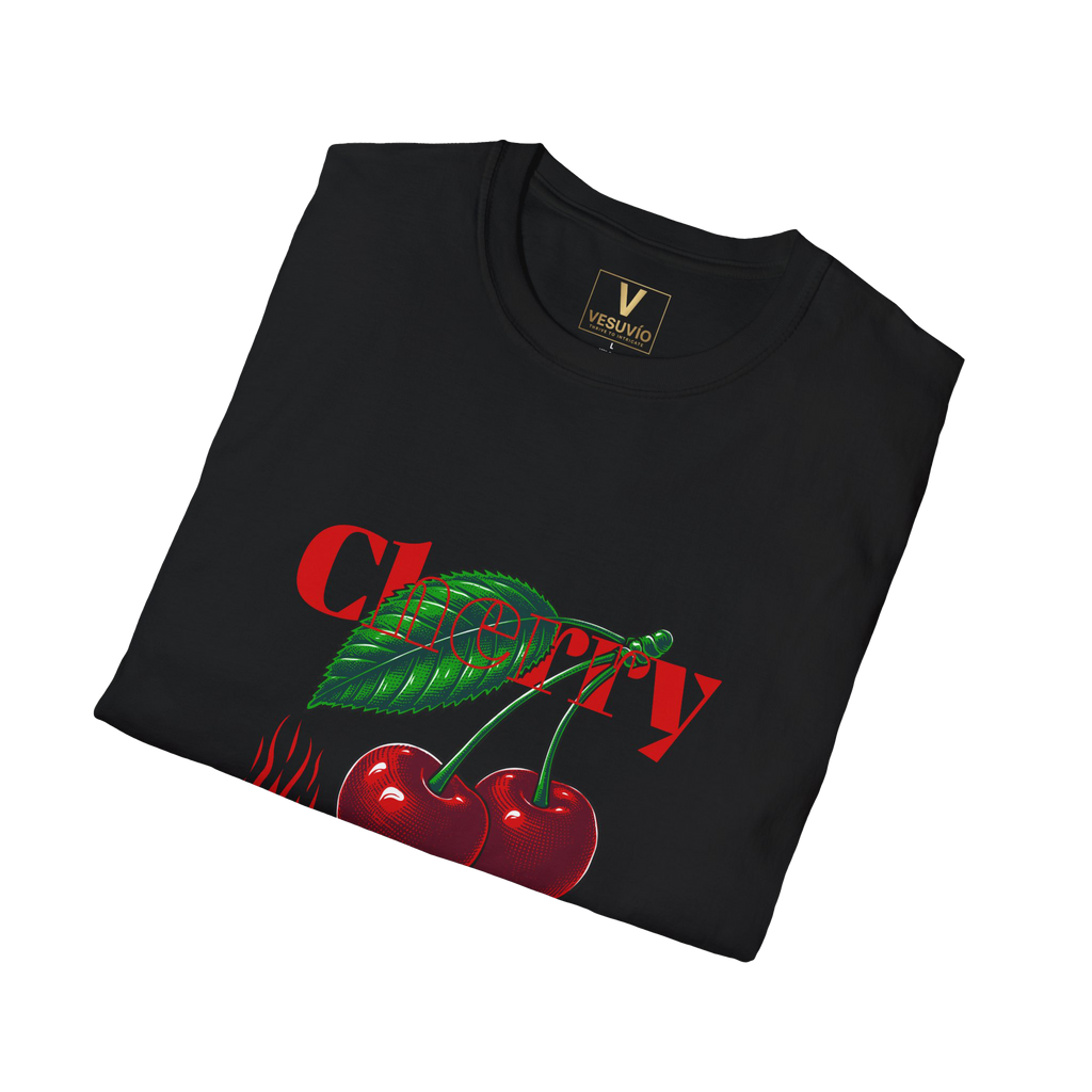 Cherry Blaze T-Shirt — Bold Red Cherry Graphic with "Cherry Blaze" Text