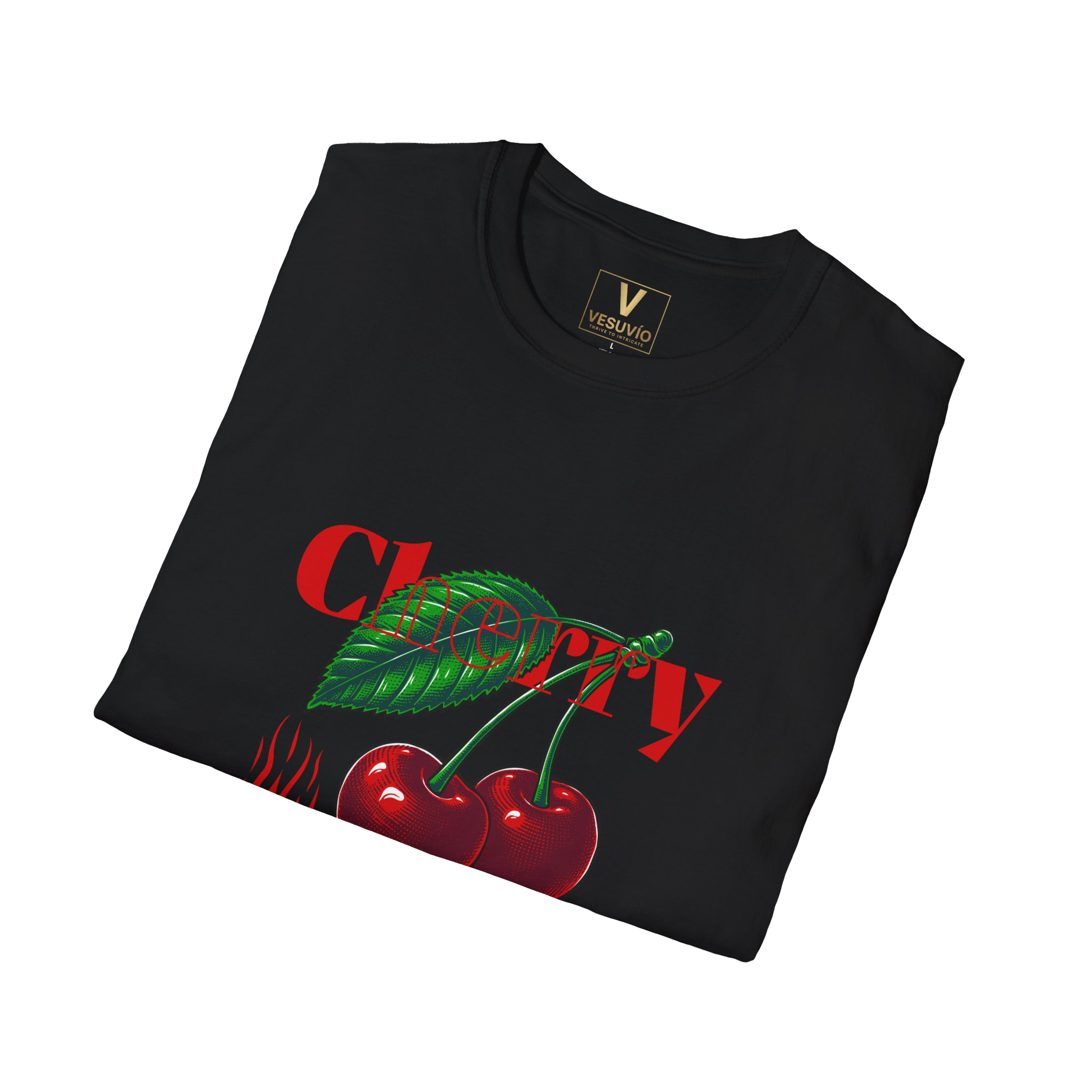 Cherry Blaze T-Shirt — Bold Red Cherry Graphic with "Cherry Blaze" Text