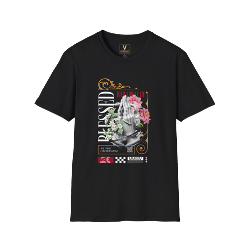 Blessed Statue Floral Graphic T-Shirt