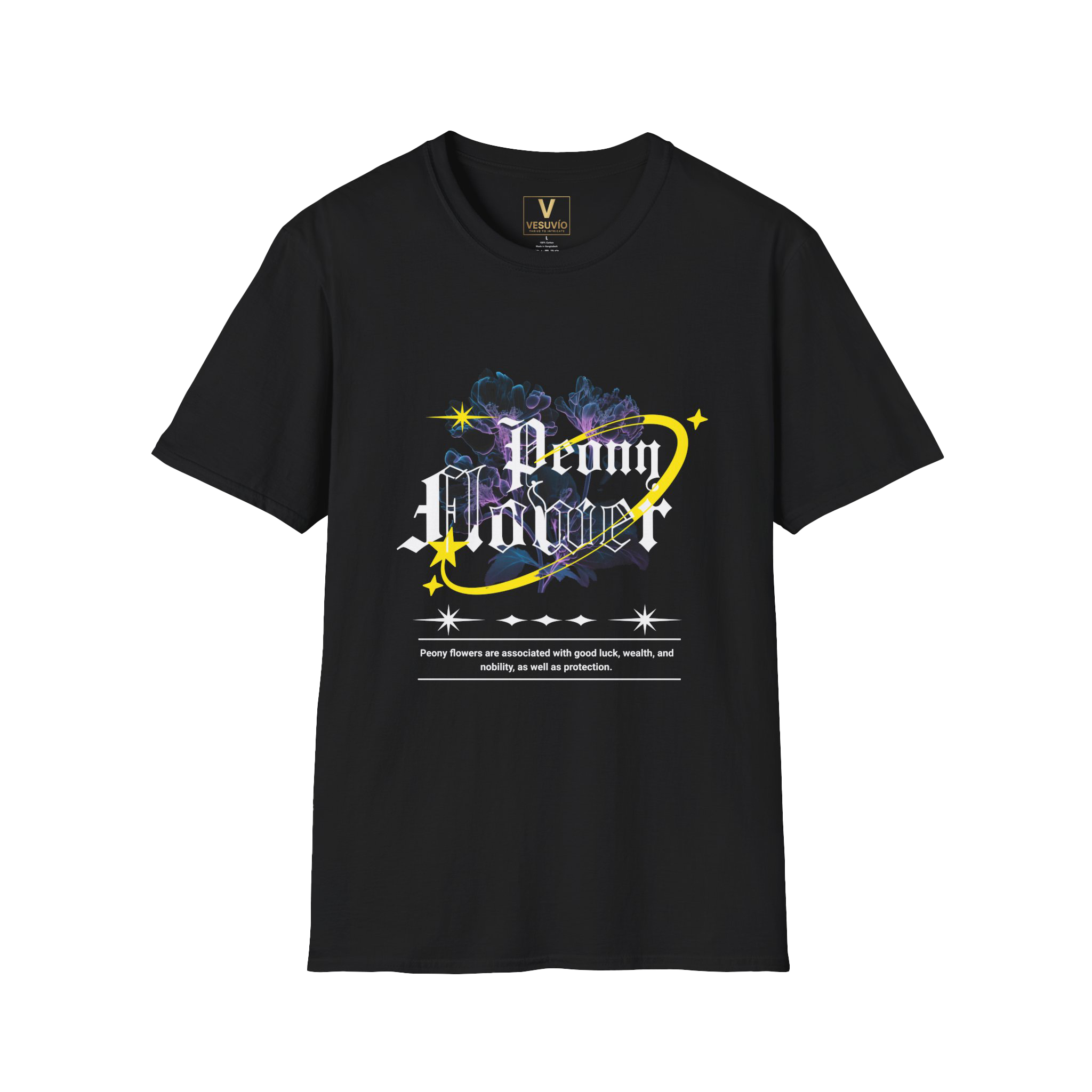 Peony Flower Gothic T-Shirt — Floral Space Graphic Tee