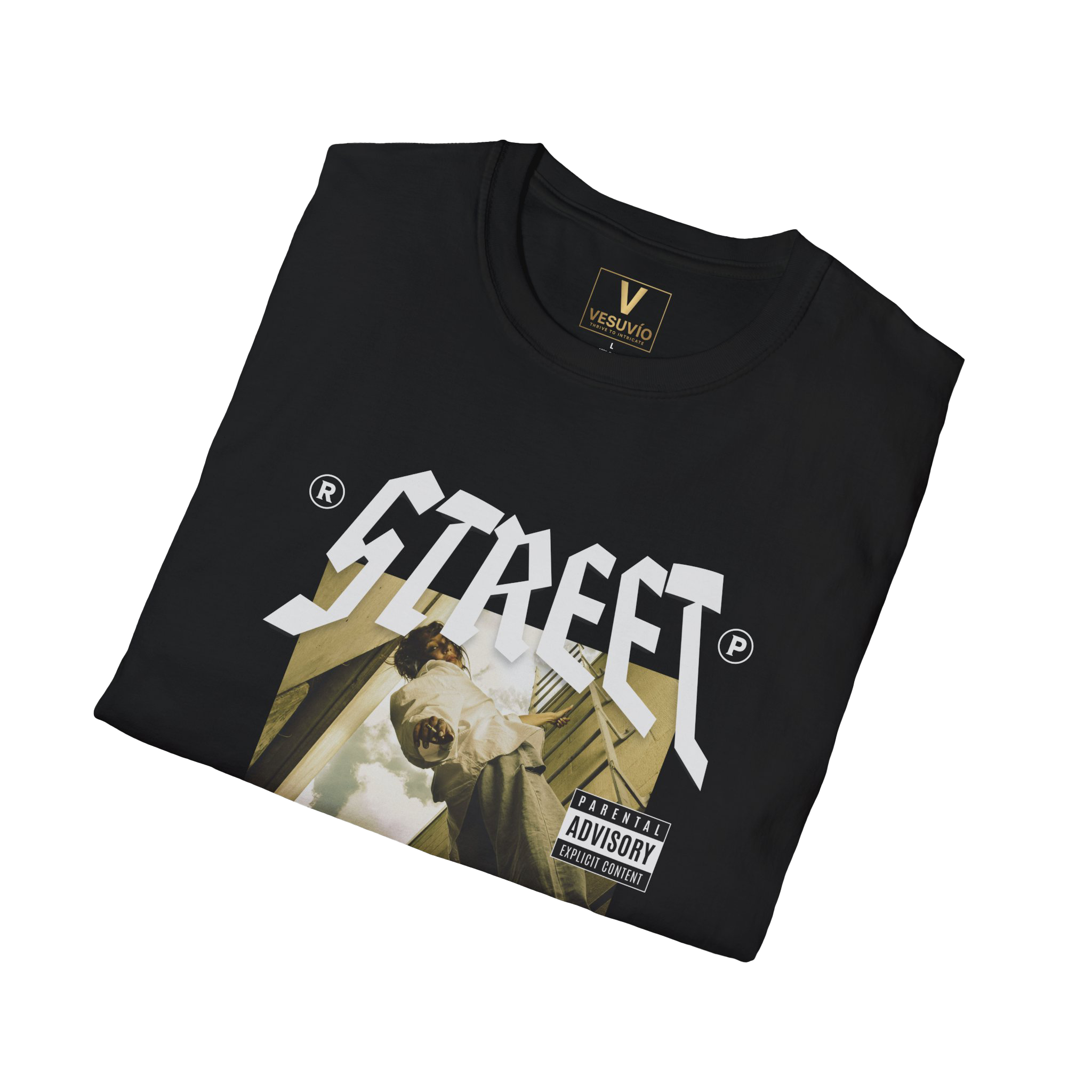 Street Graphic T-Shirt — Urban Vintage Photo Tee with 'STREET' Logo