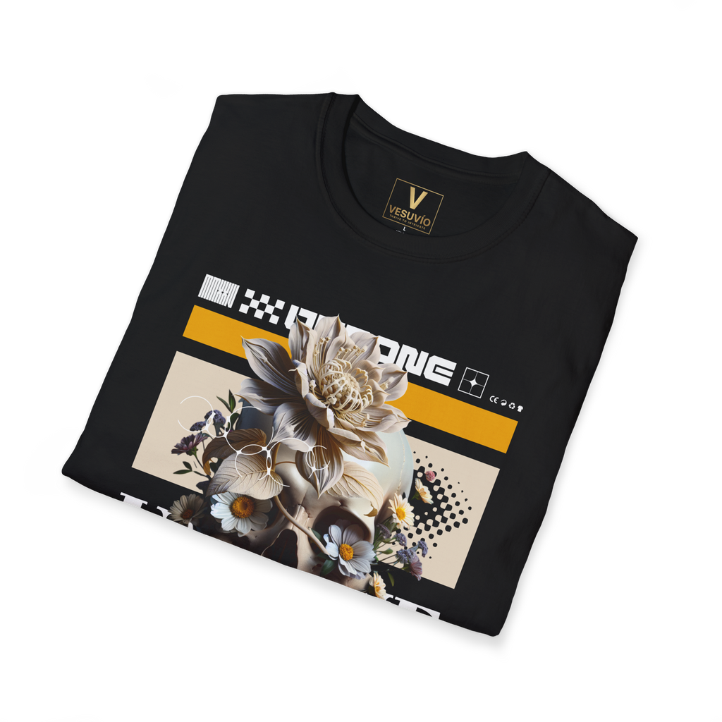 Skull & Floral Graphic T-Shirt — 'Undone' Retro Streetwear